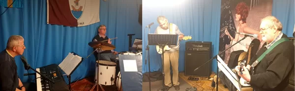 A Kollégák zenekar próbál a Rockout Stúdió próbateremében