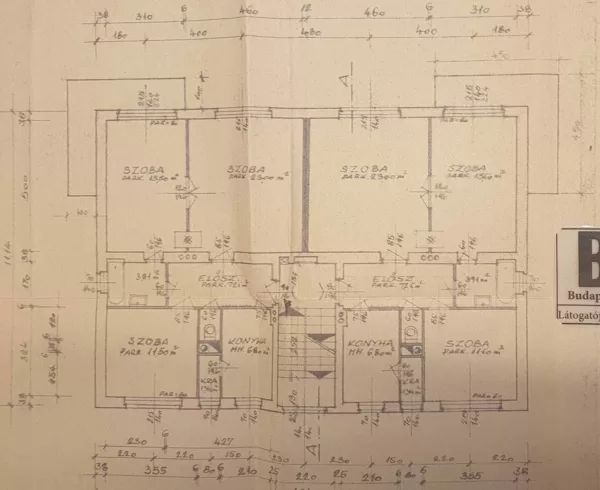 A társasház eredeti alaprajza 1967-ből